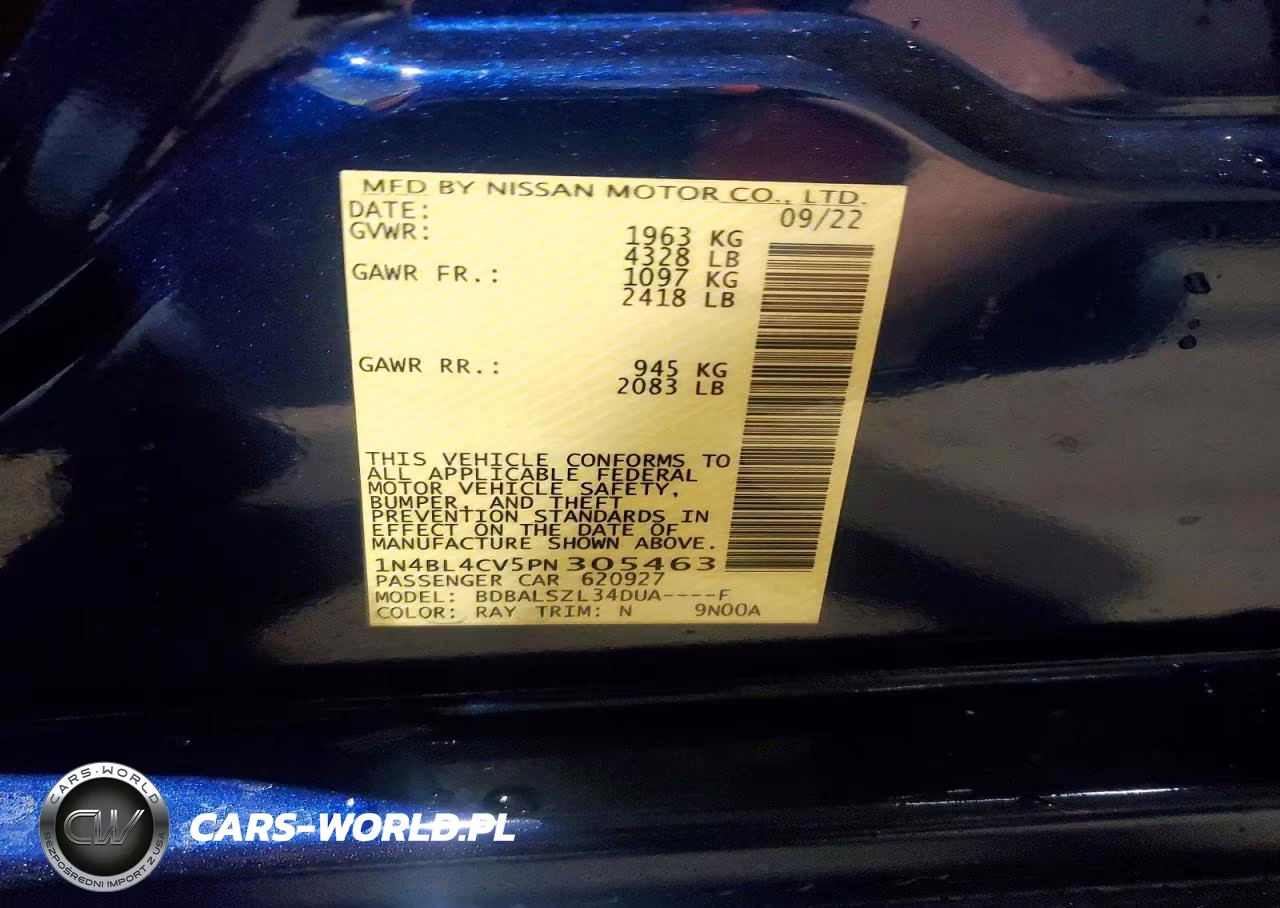 2023 Nissan Altima Sr VIN:1N4BL4CV5PN305463 - 13