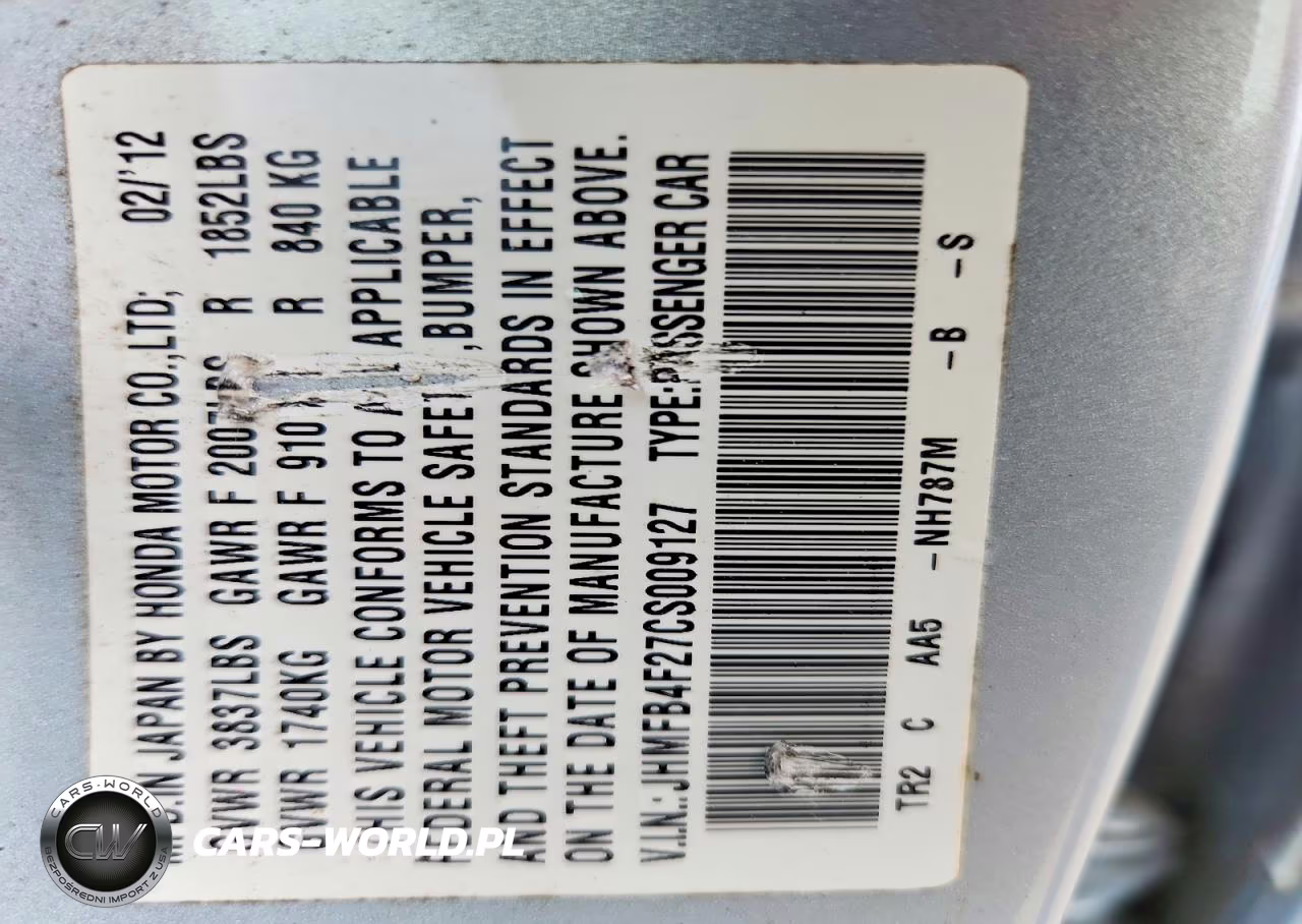 2012 Honda Civic VIN:JHMFB4F27CS009127 - 13