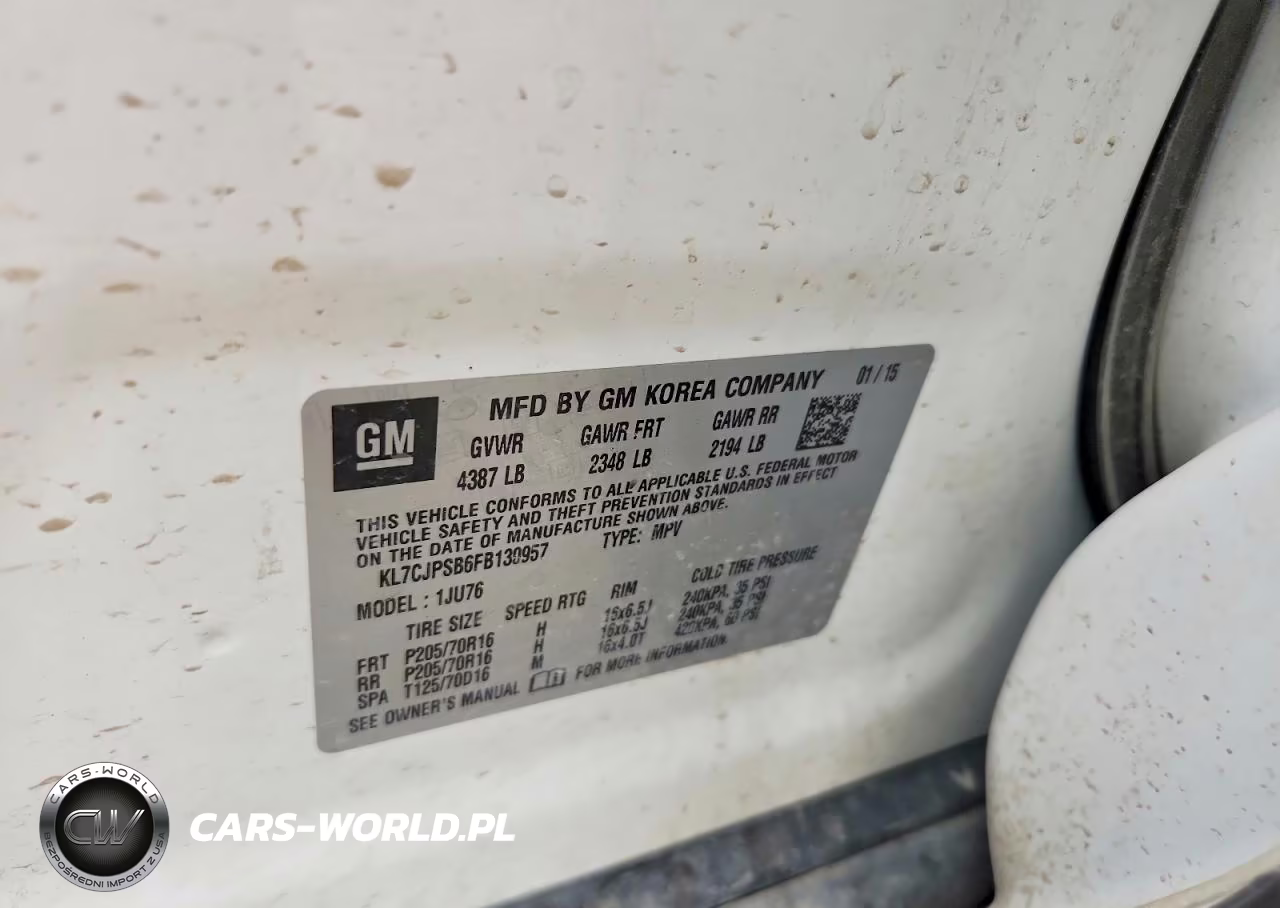 CHEVROLET TRAX 1LS VIN:KL7CJPSB6FB130957 - 12