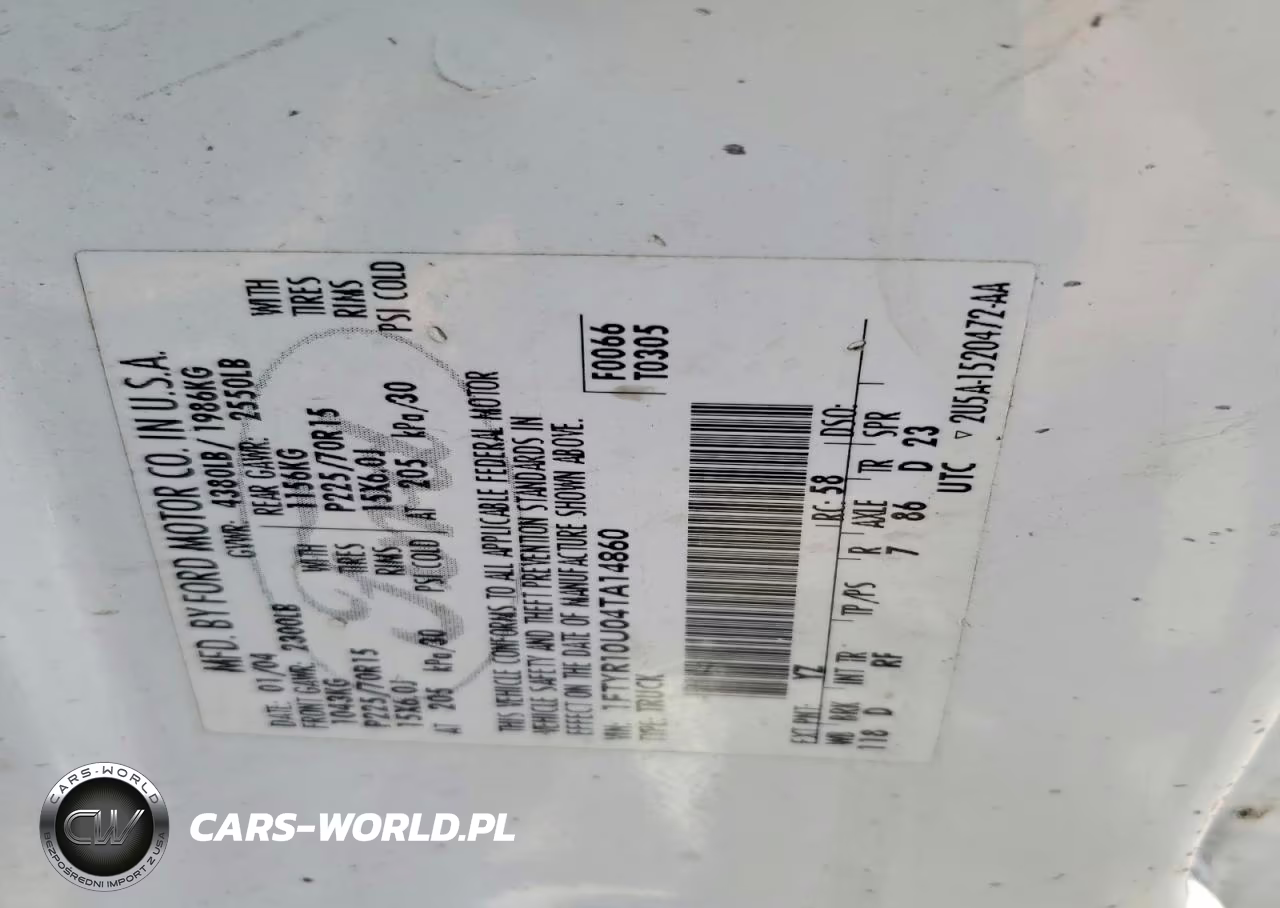 2004 Ford Ranger VIN:1FTYR10U04TA14860 - 12