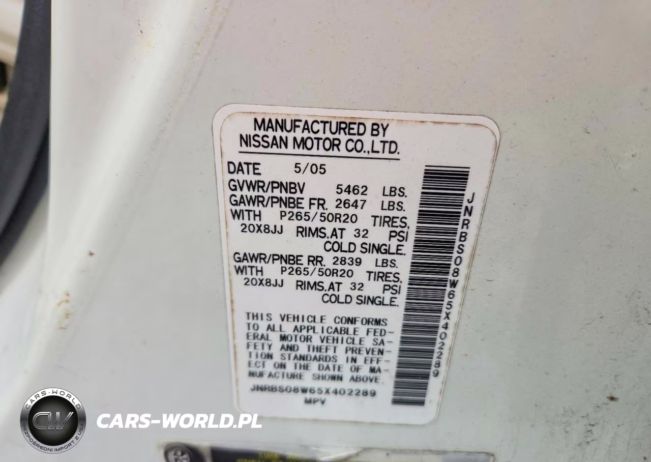 2005 Infiniti Fx45 Base VIN:JNRBS08W65X402289 - 13