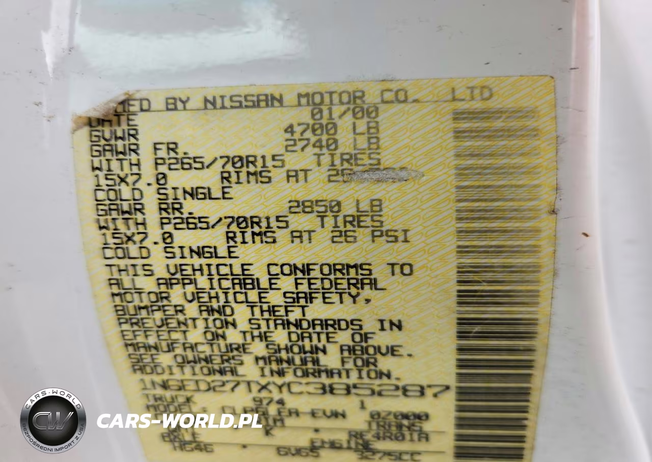 2000 Nissan Frontier Xe VIN:1N6ED27TXYC385287 - 12