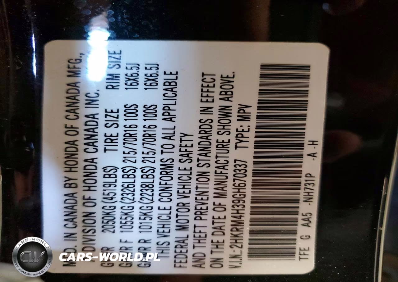 2016 Honda Cr-V Lx VIN:2HKRM4H39GH670337 - 13