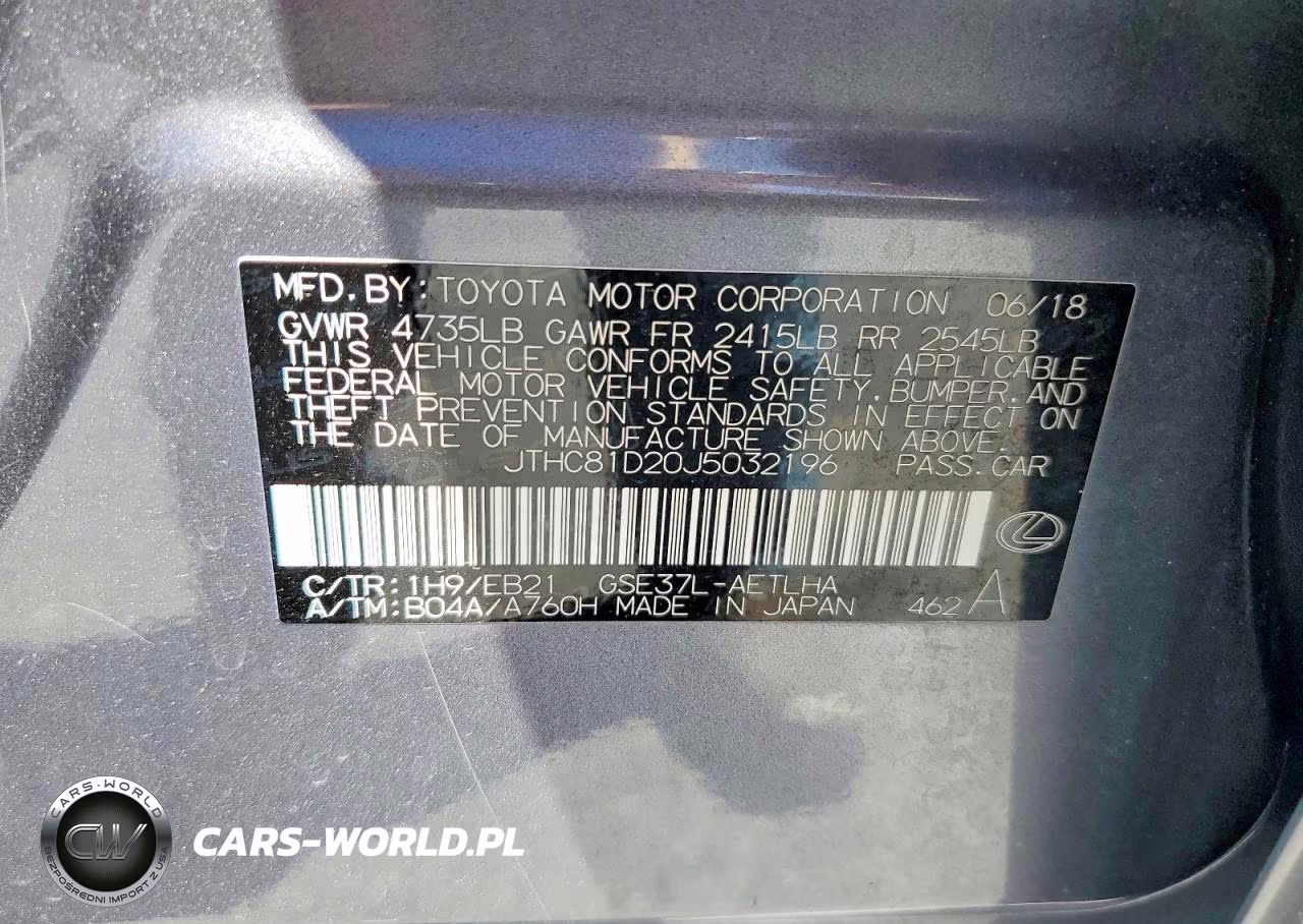 2018 Lexus Is 300 VIN:JTHC81D20J5032196 - 12