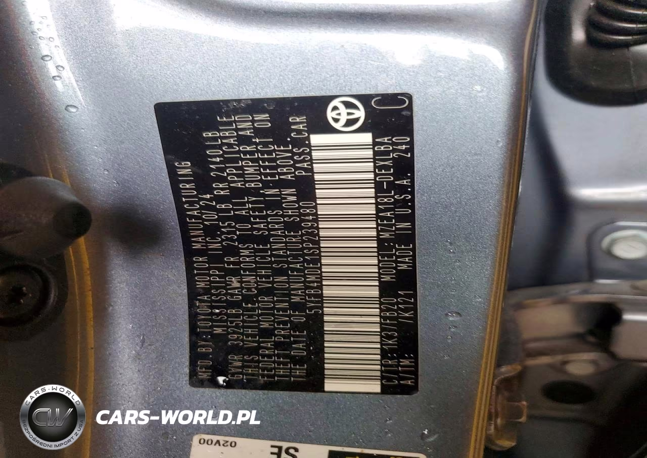 2025 Toyota Corolla Le VIN:5YFB4MDE1SP239480 - 12