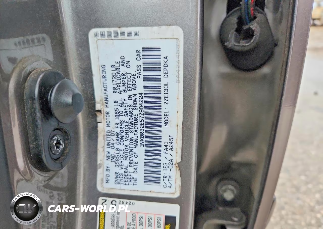 2007 Toyota Corolla Ce VIN:1NXBR32E57Z904224 - 12