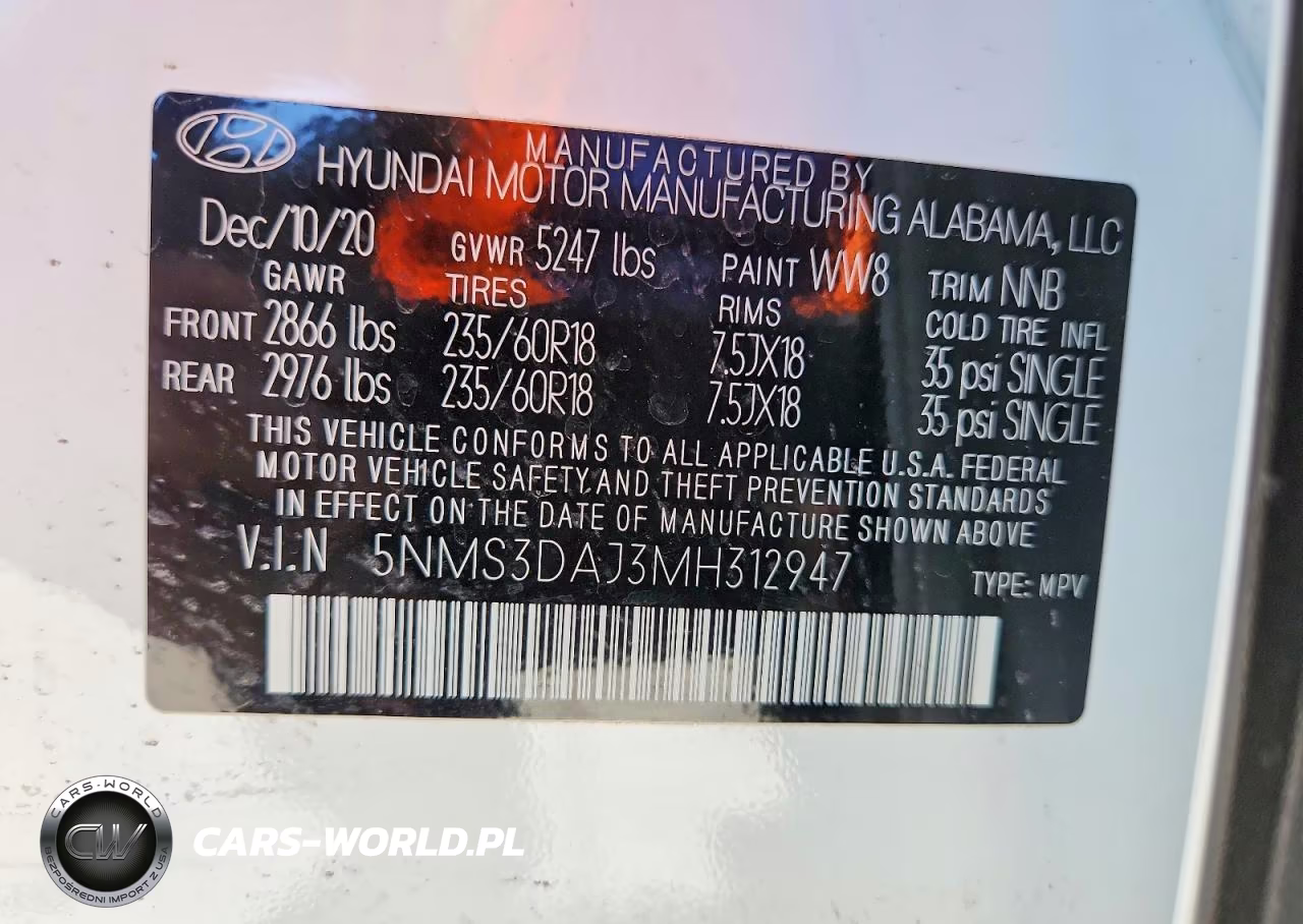 2021 Hyundai Santa Fe Sel VIN:5NMS3DAJ3MH312947 - 13