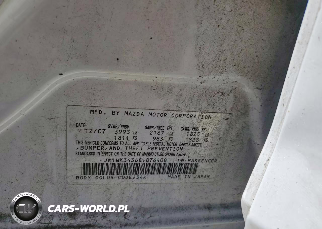 2008 Mazda 3 Hatchback VIN:JM1BK343681876408 - 13