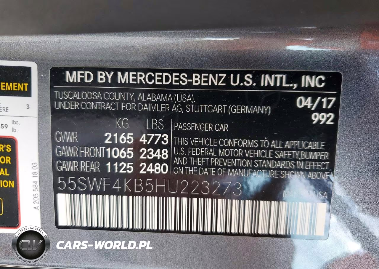 2017 Mercedes-Benz C 300 4Matic VIN:55SWF4KB5HU223273 - 12