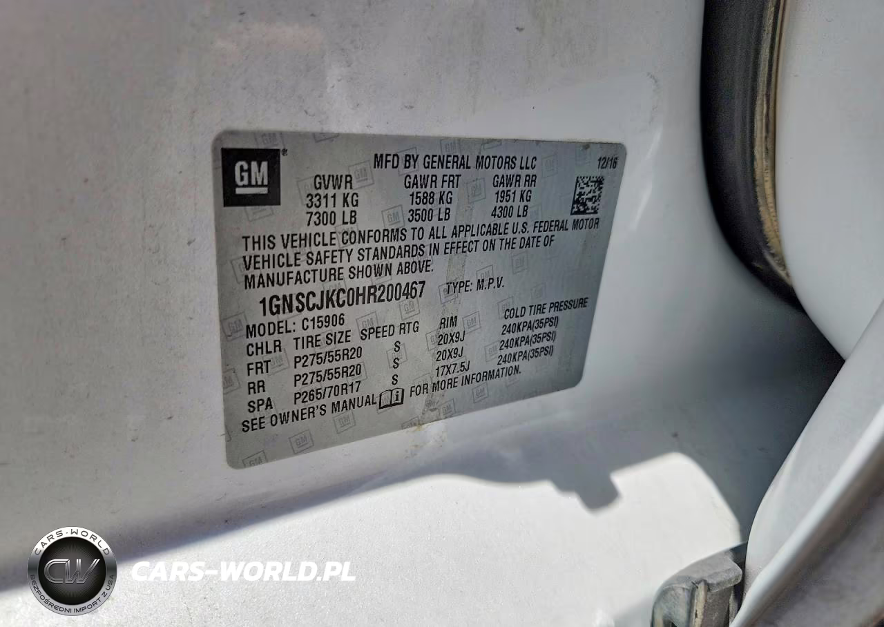 2017 Chevrolet Suburban C1500 Premier VIN:1GNSCJKC0HR200467 - 13