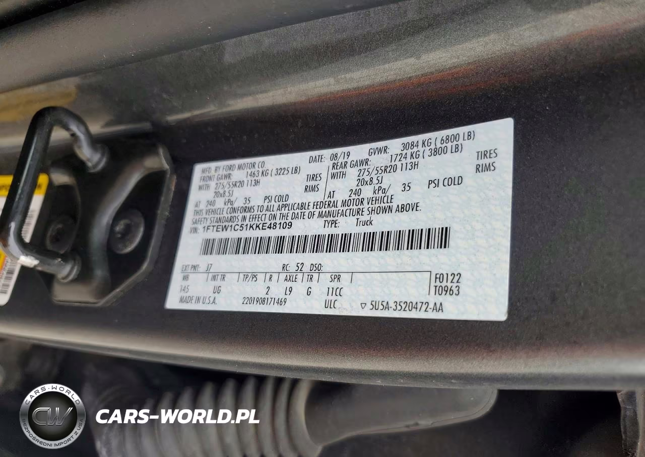 2019 Ford F150 Supercrew VIN:1FTEW1C51KKE48109 - 12