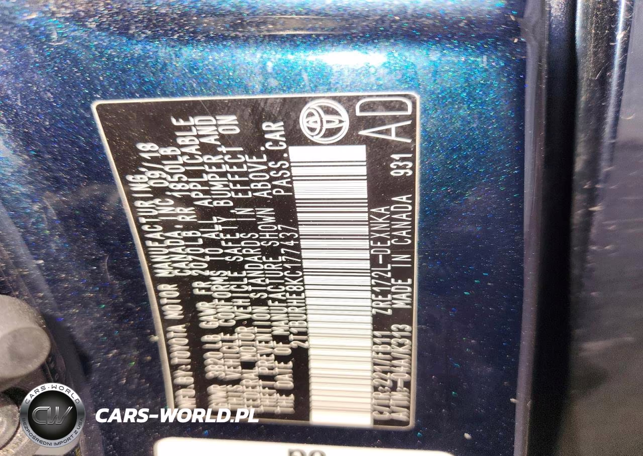 2019 Toyota Corolla L VIN:2T1BURHE8KC177437 - 13