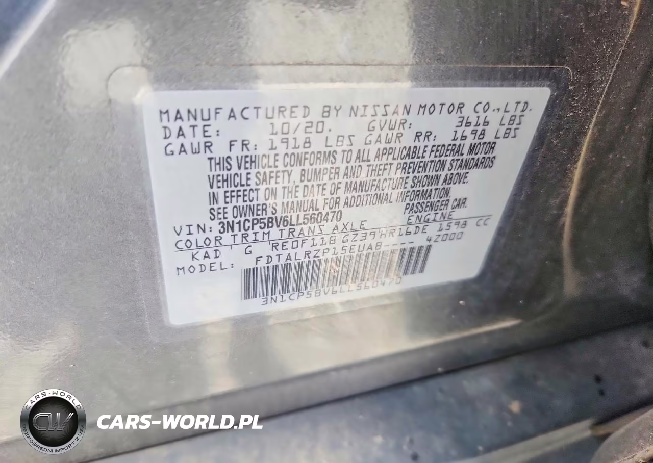 2020 Nissan Kicks S VIN:3N1CP5BV6LL560470 - 13