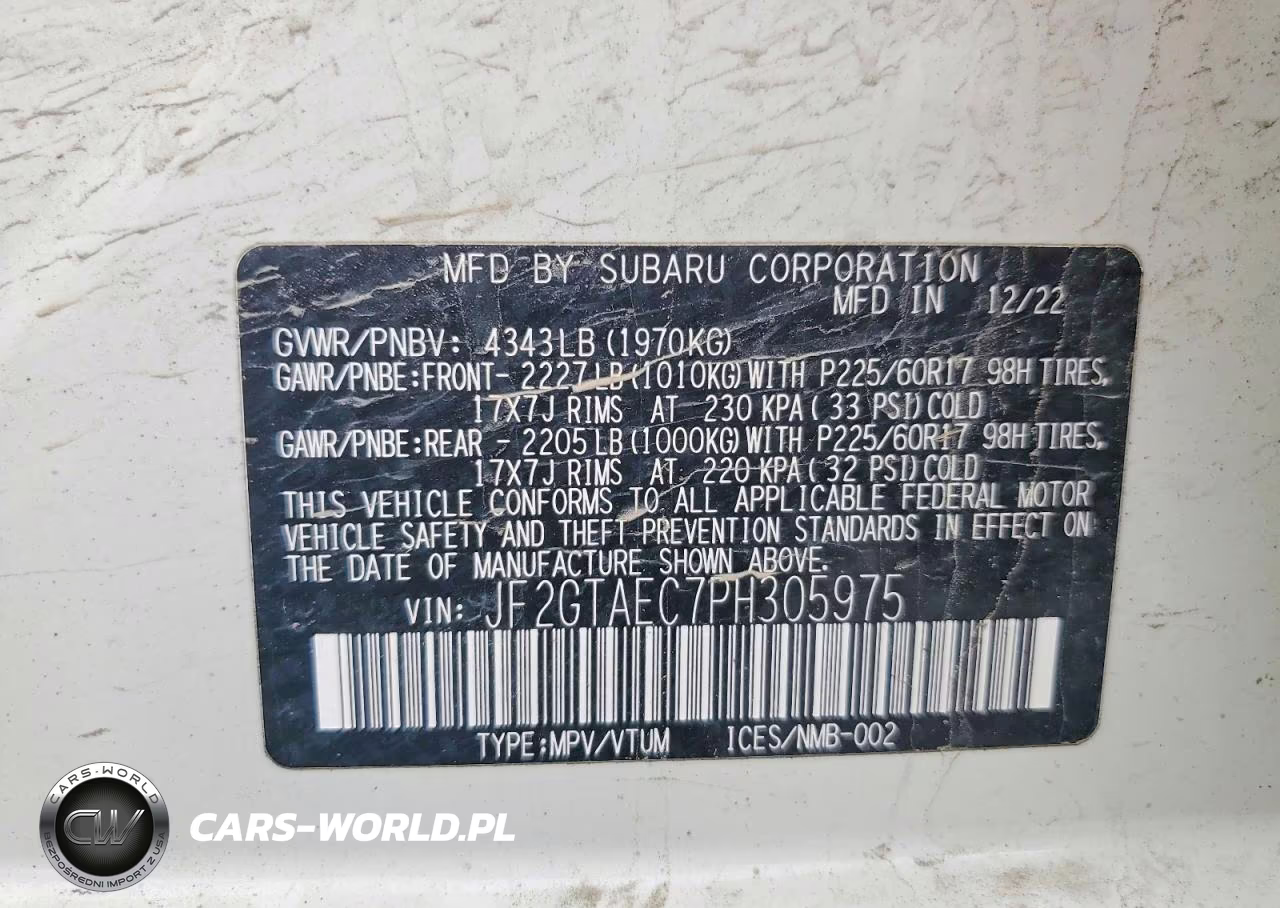 2023 Subaru Crosstrek VIN:JF2GTAEC7PH305975 - 12