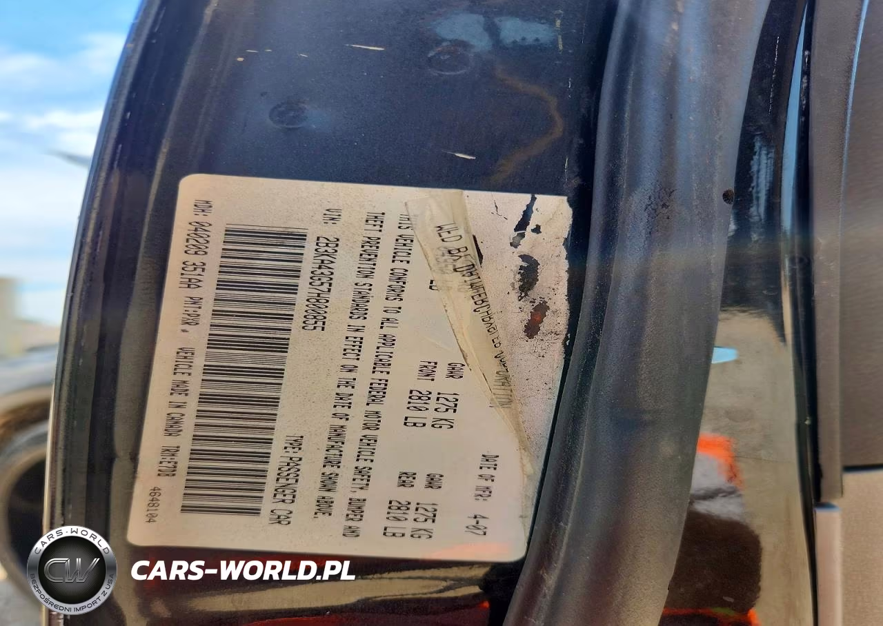 2007 Dodge Charger Se VIN:2B3KA43G57H800855 - 13