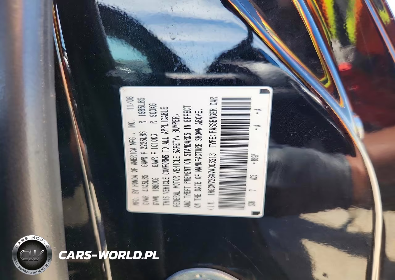 2007 Honda Accord Ex VIN:1HGCM726X7A006213 - 12
