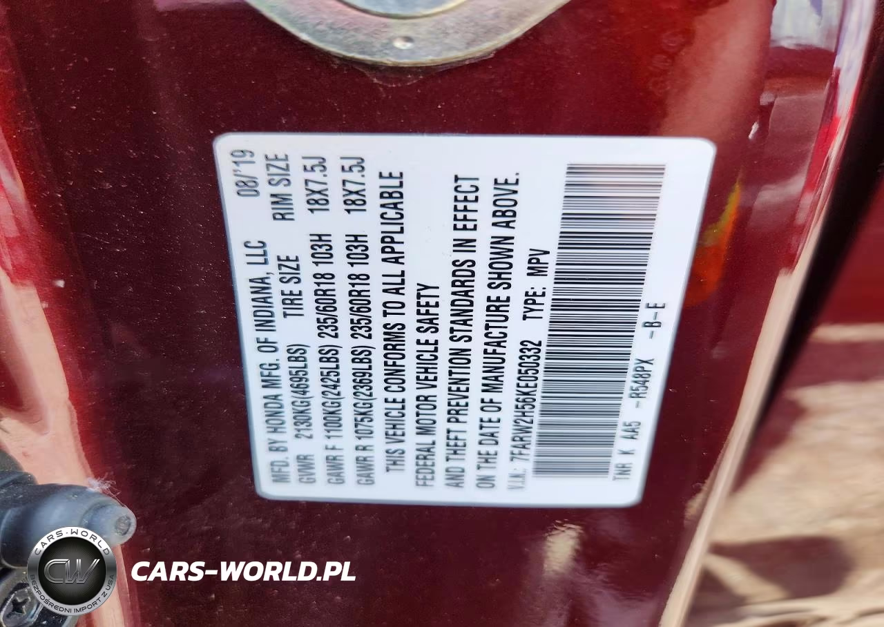 2019 Honda Cr-V Ex VIN:7FARW2H56KE050332 - 13
