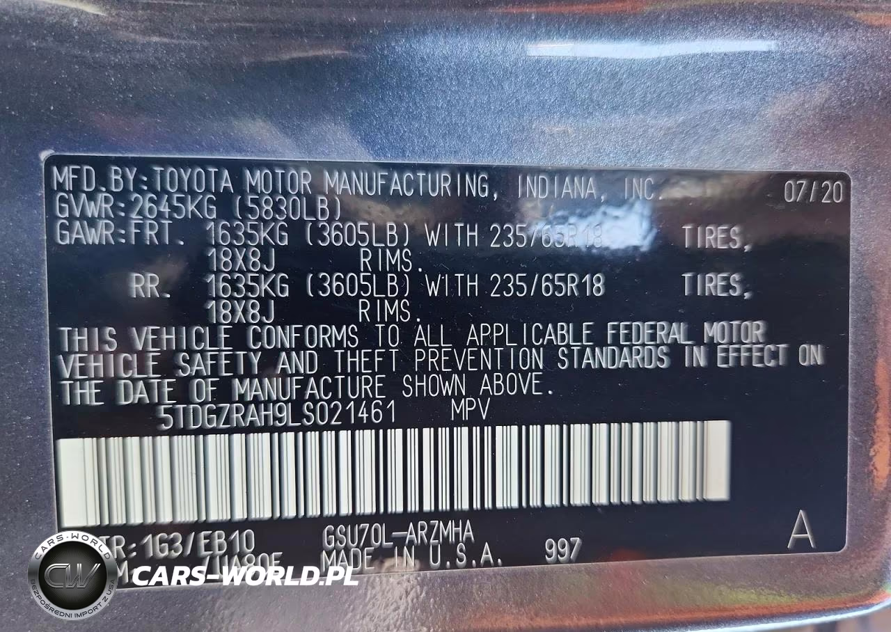 2020 Toyota Highlander Xle VIN:5TDGZRAH9LS021461 - 13