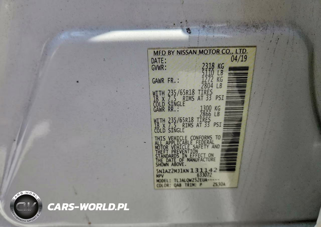 2019 Nissan Murano Sv VIN:5N1AZ2MJ1KN131142 - 13