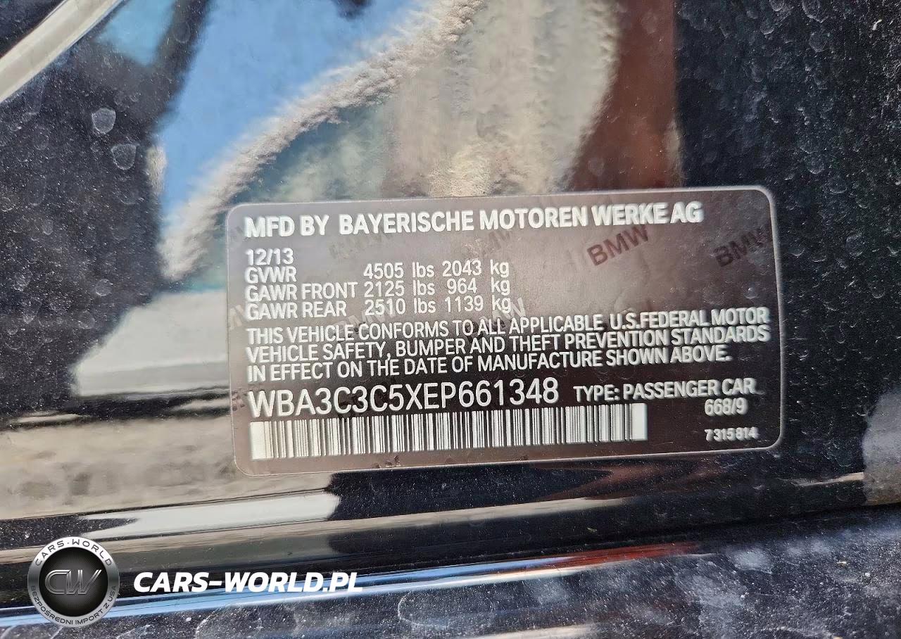 2014 BMW 320 I xDrive VIN:WBA3C3C5XEP661348 - 12