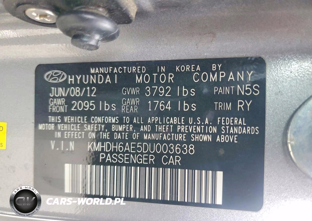 2013 Hyundai Elantra Coupe Gs VIN:KMHDH6AE5DU003638 - 12