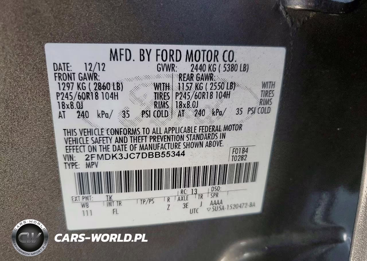 2013 Ford Edge Sel VIN:2FMDK3JC7DBB55344 - 13