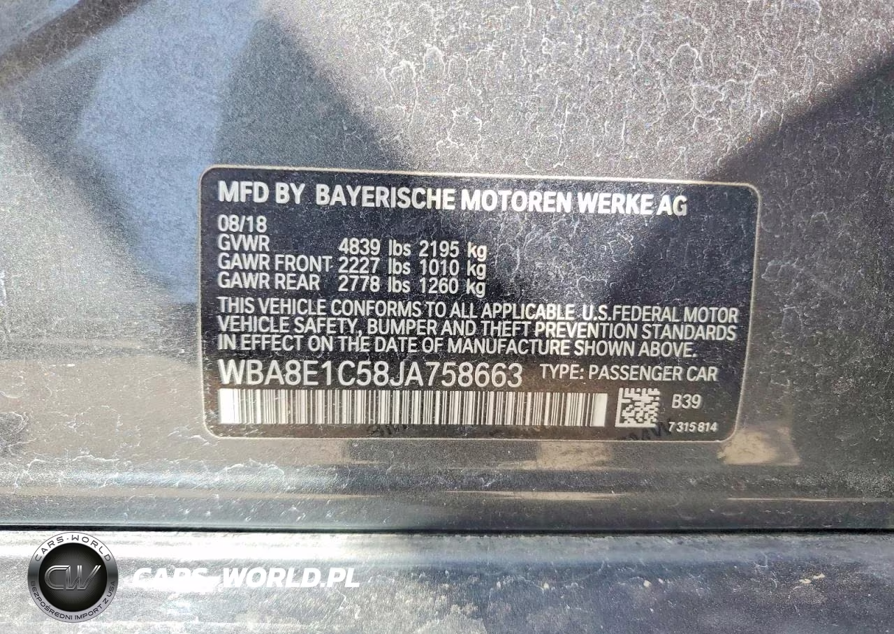 2018 BMW 330E VIN:WBA8E1C58JA758663 - 12