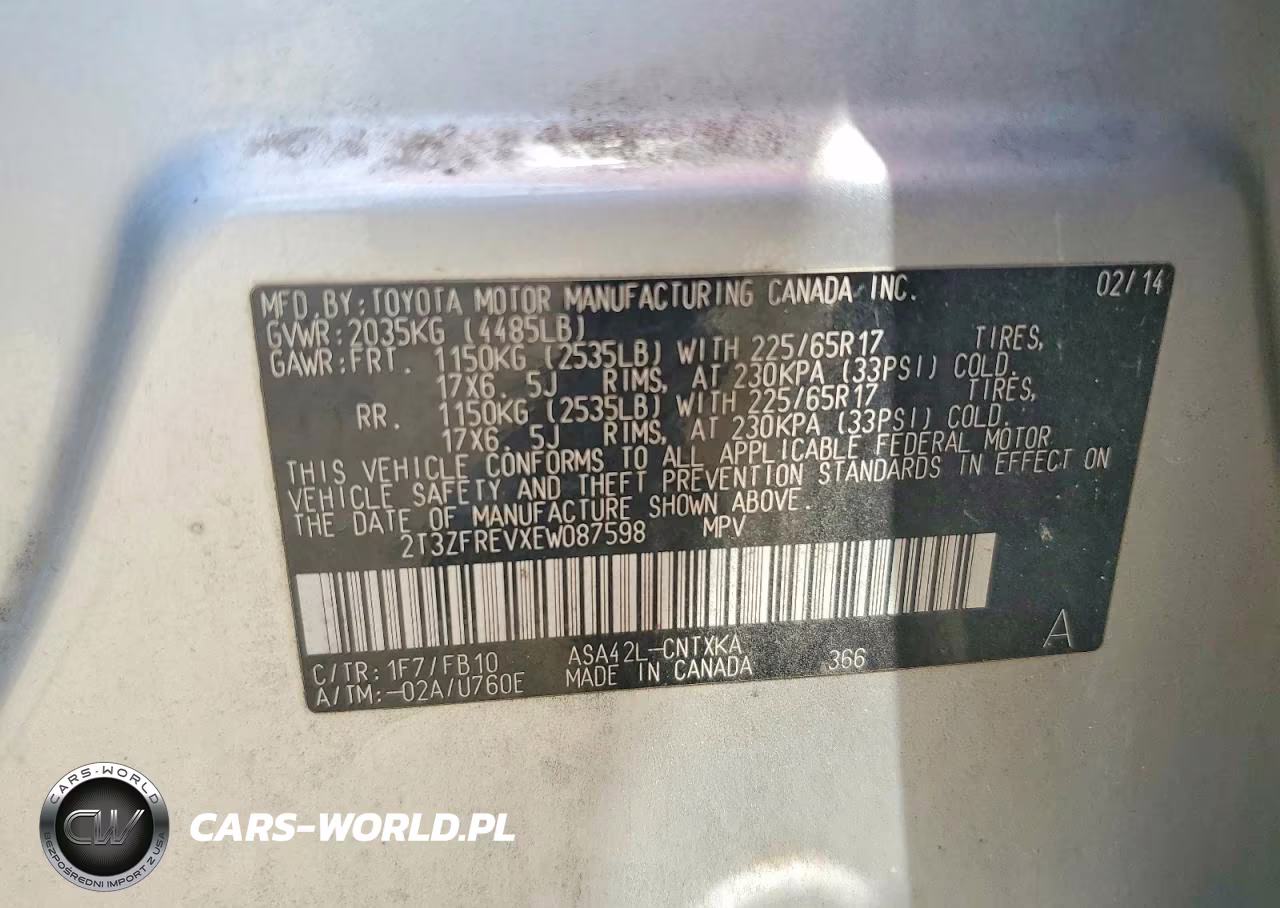 2014 Toyota Rav4 Le VIN:2T3ZFREVXEW087598 - 13