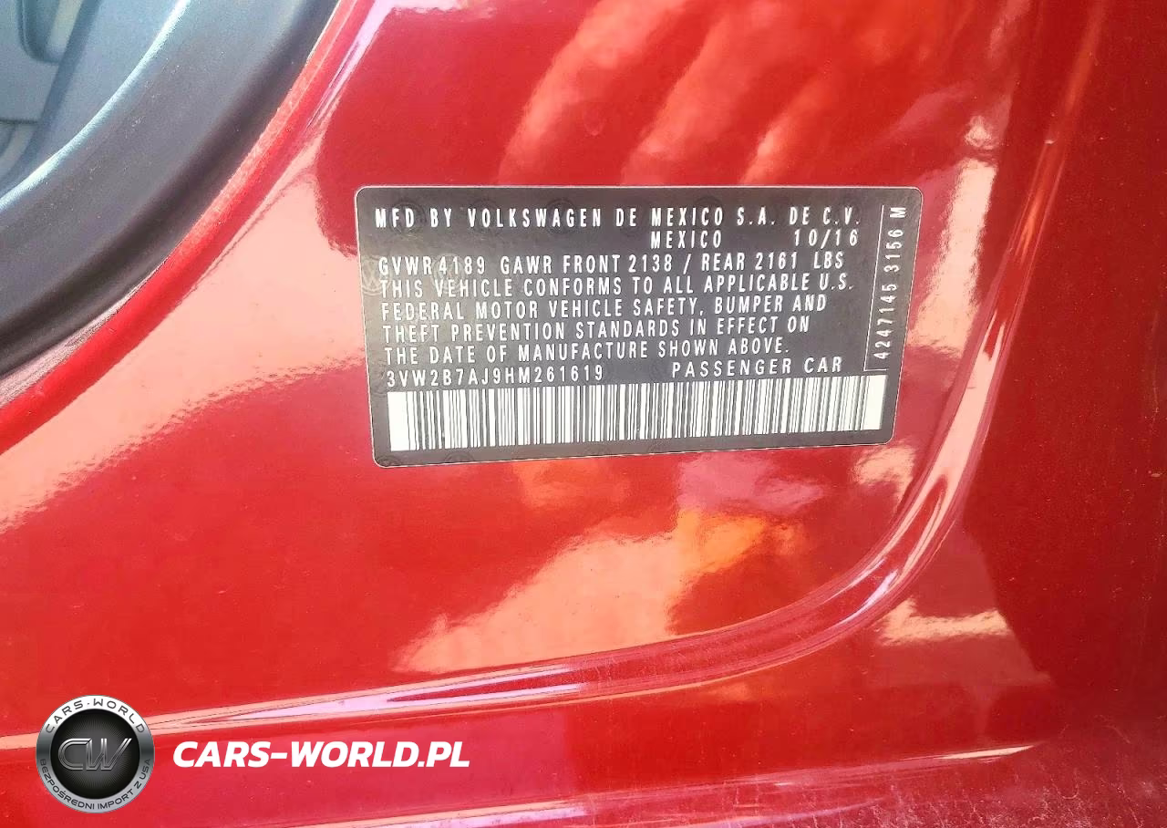 2017 Volkswagen Jetta S VIN:3VW2B7AJ9HM261619 - 12