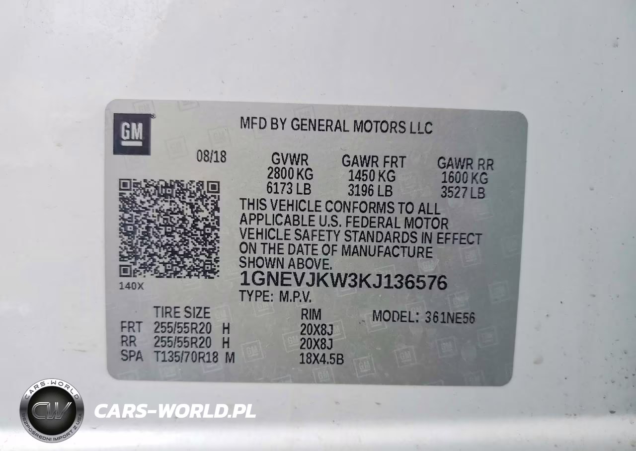2019 Chevrolet Traverse High Country VIN:1GNEVJKW3KJ136576 - 13