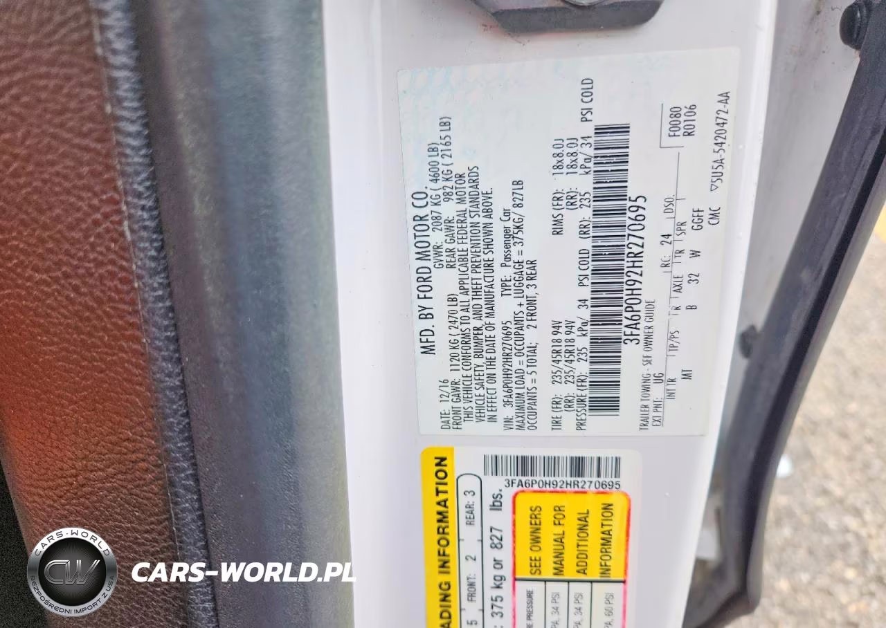 2017 Ford Fusion Se VIN:3FA6P0H92HR270695 - 12