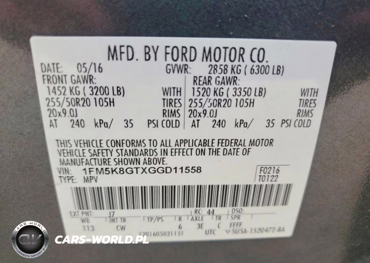 2016 Ford Explorer Sport VIN:1FM5K8GTXGGD11558 - 14