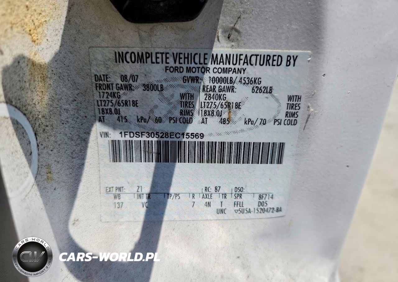 2008 Ford F350 Srw Super Duty VIN:1FDSF30528EC15569 - 12