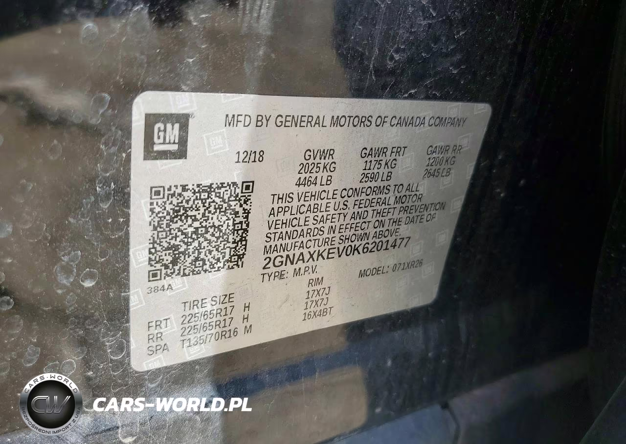 2019 Chevrolet Equinox Lt VIN:2GNAXKEV0K6201477 - 13
