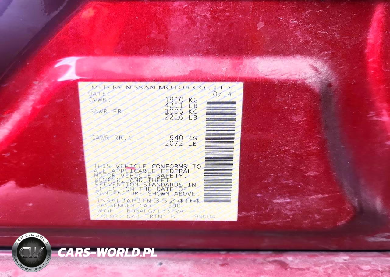 2015 Nissan Altima 2.5 S VIN:1N4AL3AP3FN352404 - 12