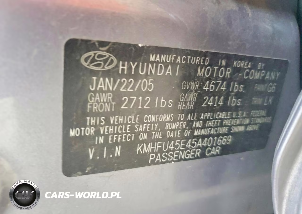 2005 Hyundai Xg 350 VIN:KMHFU45E45A401669 - 12