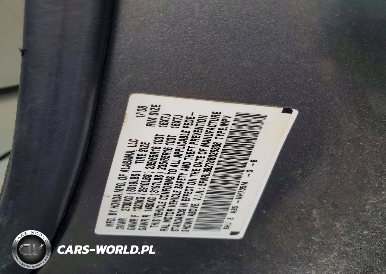 2008 Honda Odyssey Lx VIN:5FNRL38278B026338 - 13