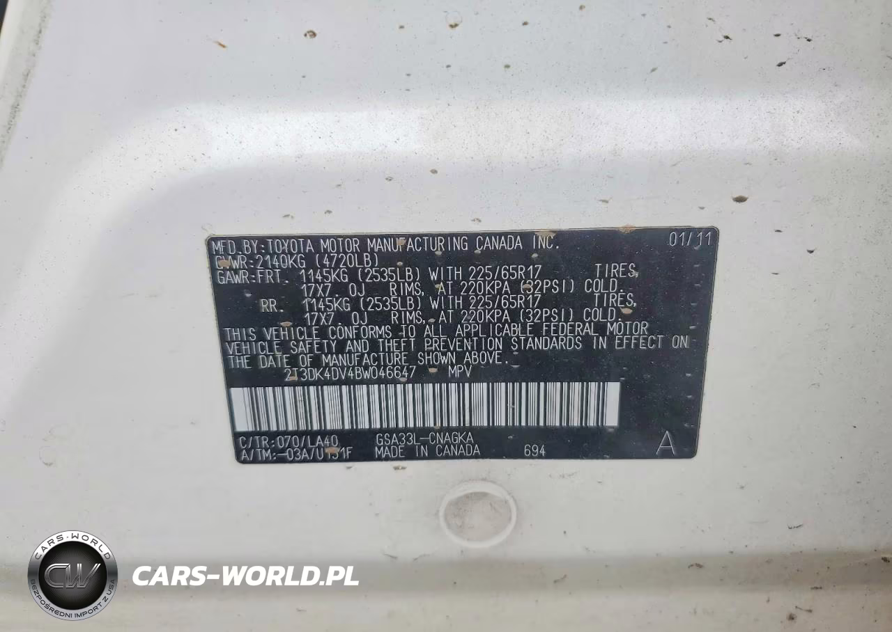 2011 Toyota Rav4 Limited VIN:2T3DK4DV4BW046647 - 13