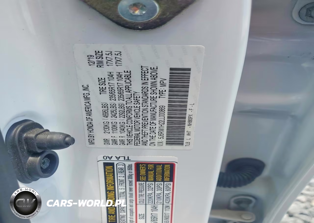 2020 Honda Cr-V Lx VIN:5J6RW1H22LL000869 - 12