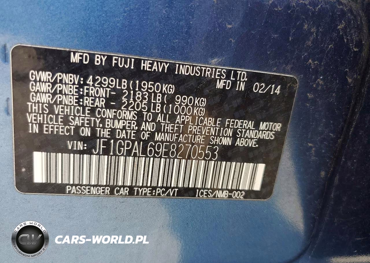 2014 Subaru Impreza Sport Premium VIN:JF1GPAL69E8270553 - 13