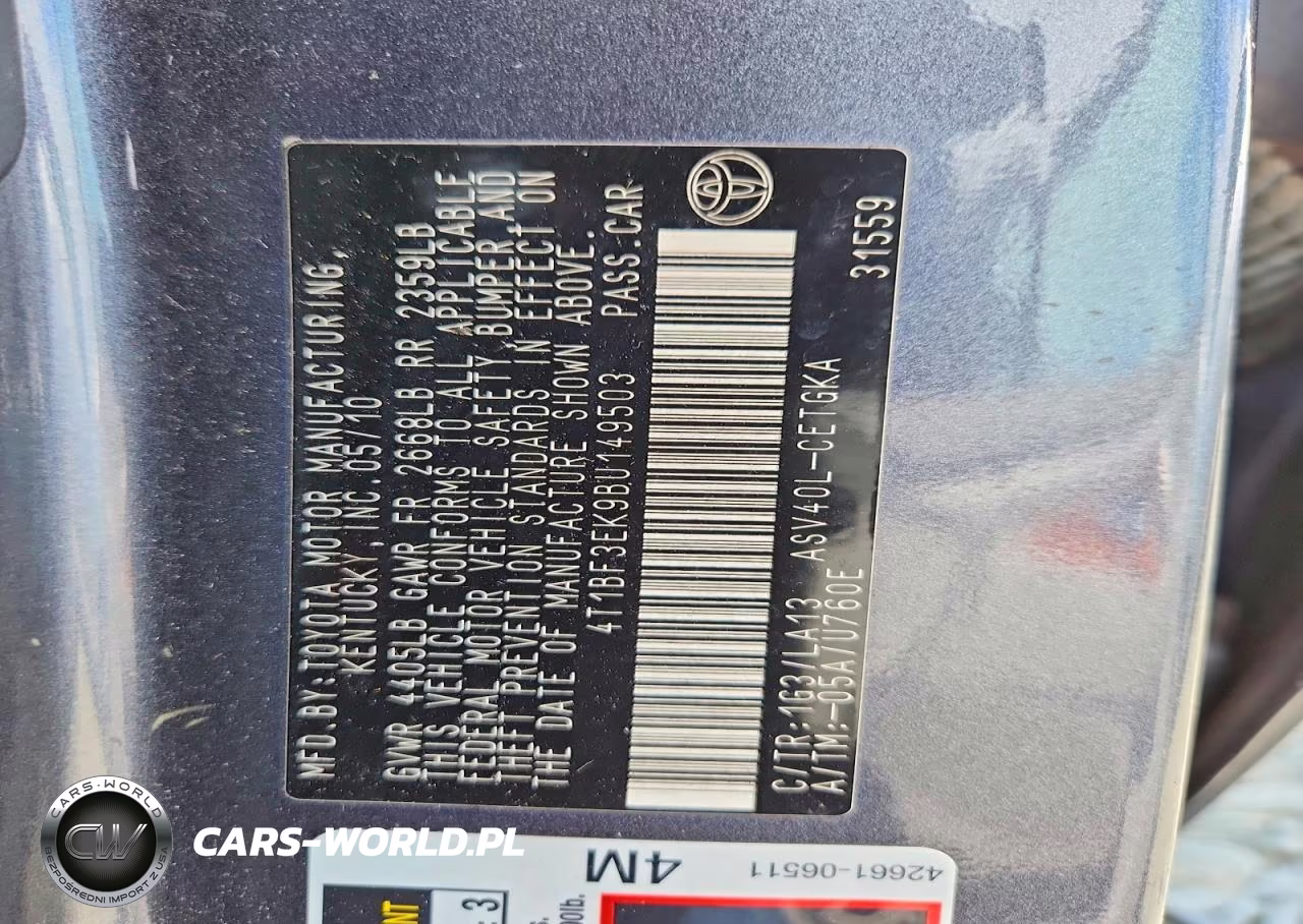 2011 Toyota Camry Xle VIN:4T1BF3EK9BU149503 - 12