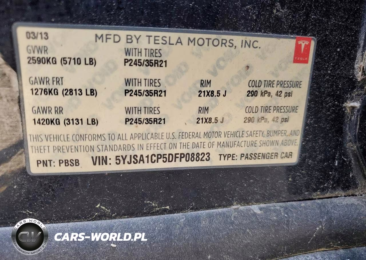 2013 Tesla Model S VIN:5YJSA1CP5DFP08823 - 12