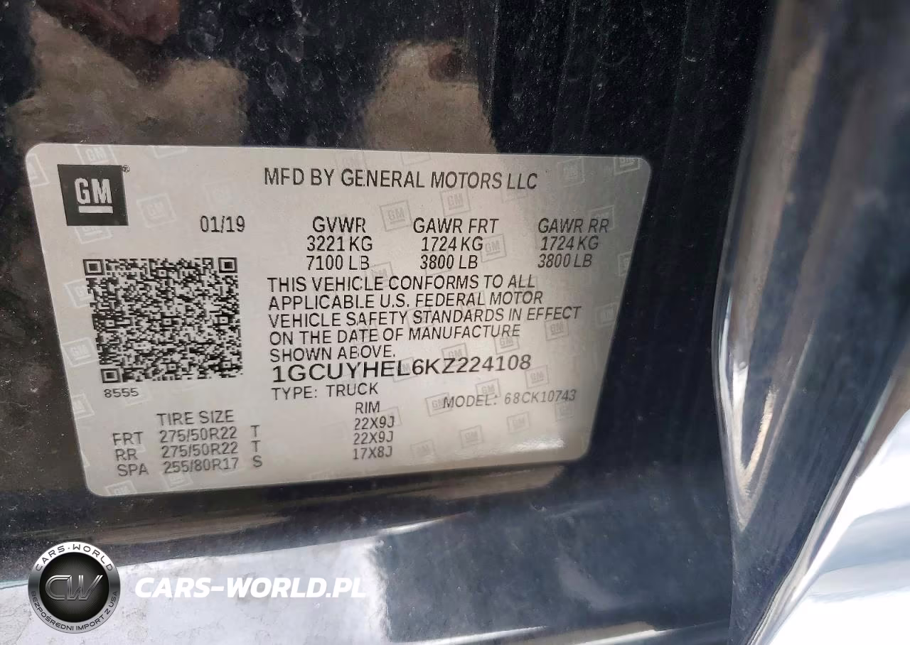 2019 Chevrolet Silverado K1500 High Country VIN:1GCUYHEL6KZ224108 - 13