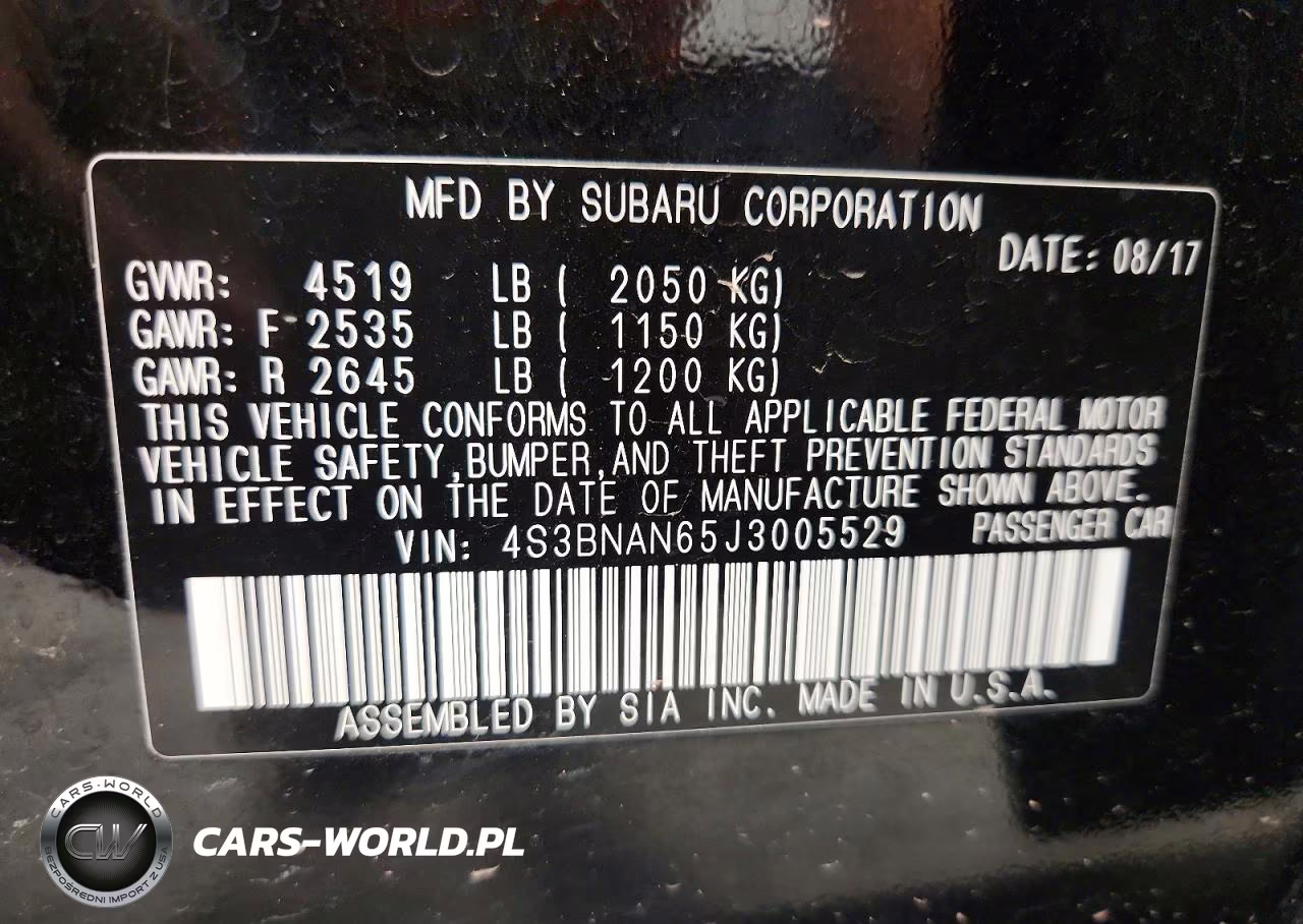 2018 Subaru Legacy 2.5I Limited VIN:4S3BNAN65J3005529 - 13