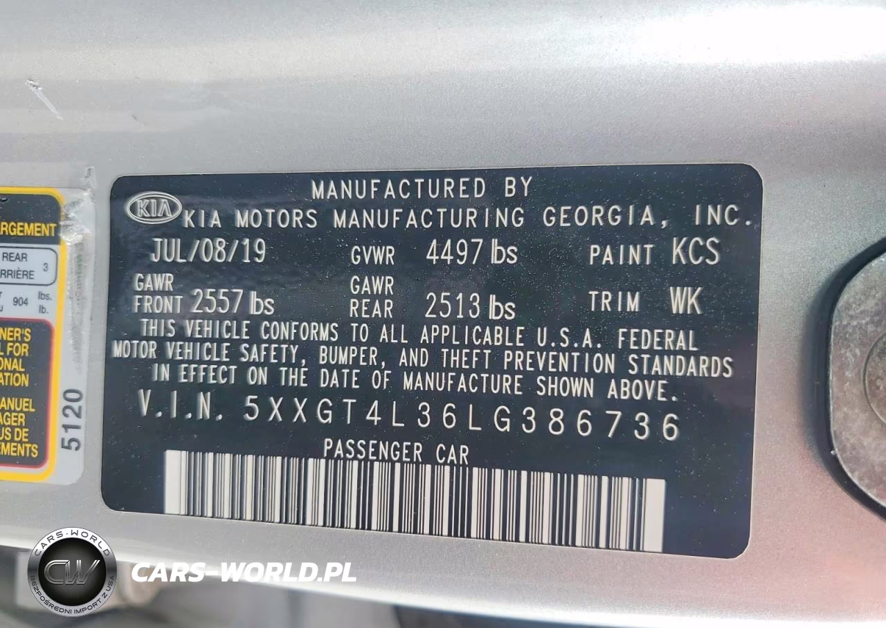 2020 Kia Optima Lx VIN:5XXGT4L36LG386736 - 12
