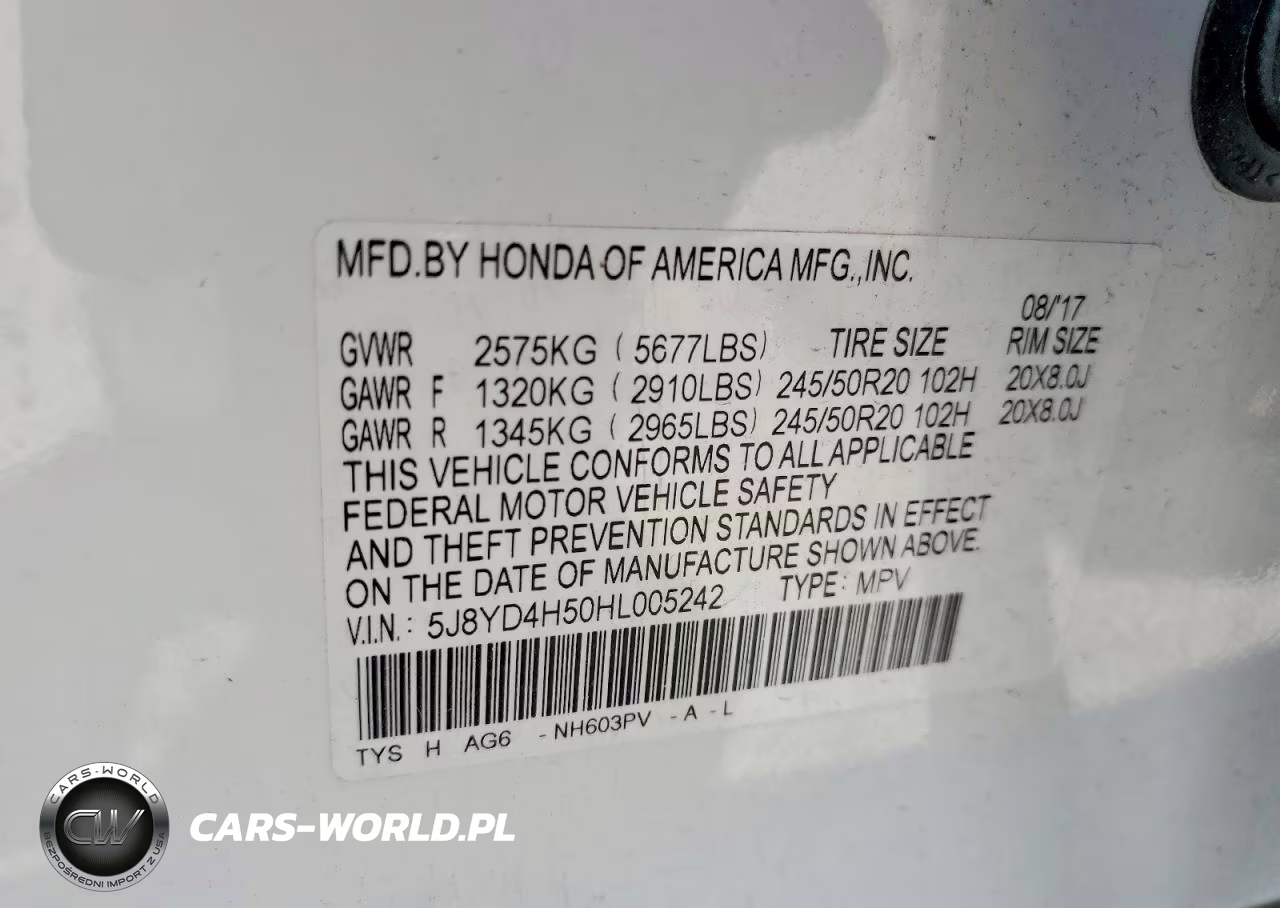 2017 ACURA MDX TECHNO VIN:5J8YD4H50HL005242 - 13
