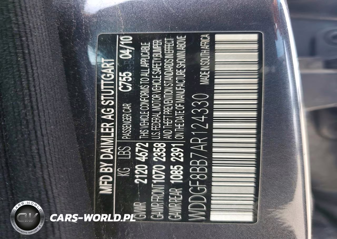 2010 Mercedes-Benz C 300 4Matic VIN:WDDGF8BB7AR124330 - 14