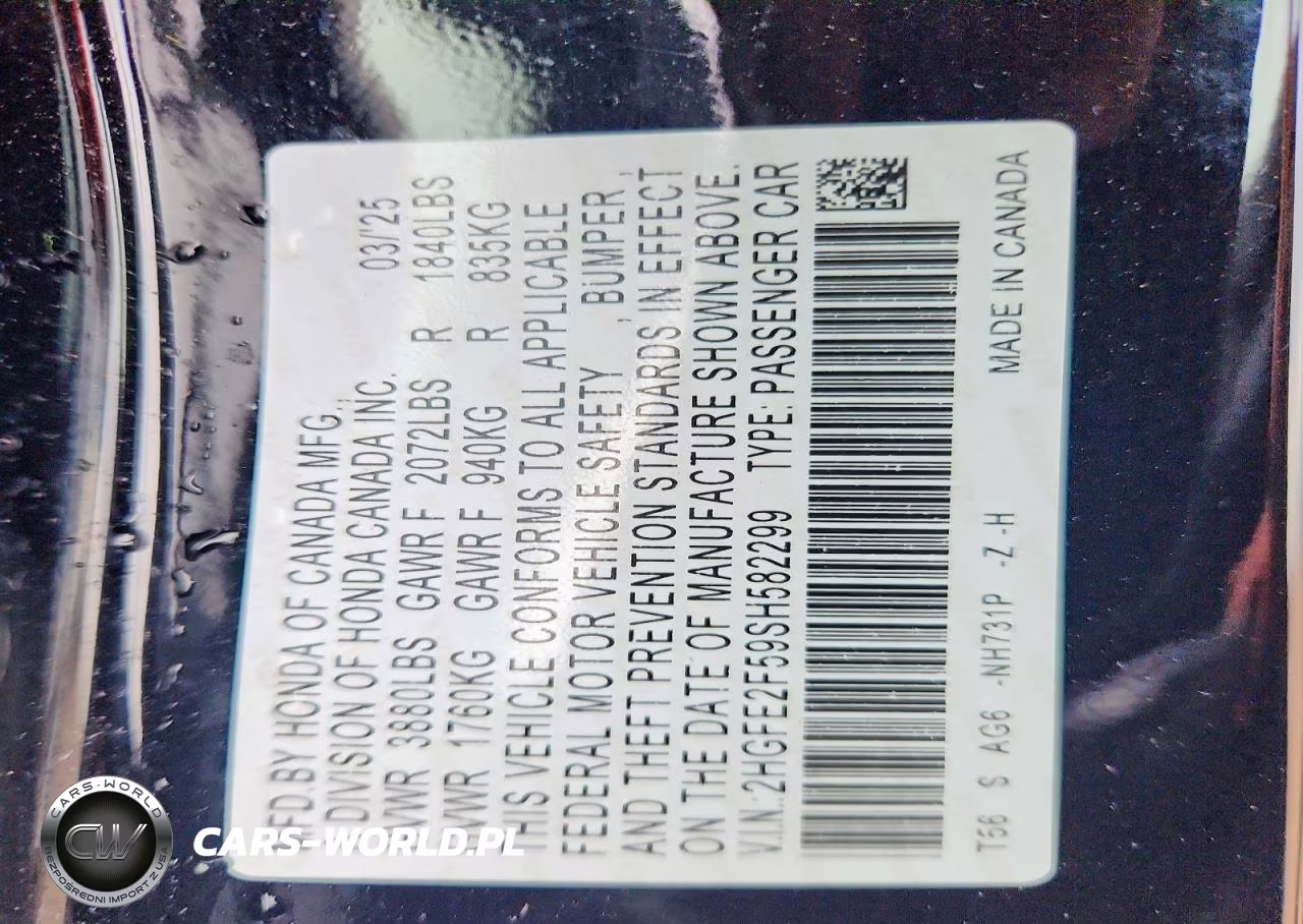 2025 Honda Civic Sport VIN:2HGFE2F59SH582299 - 12