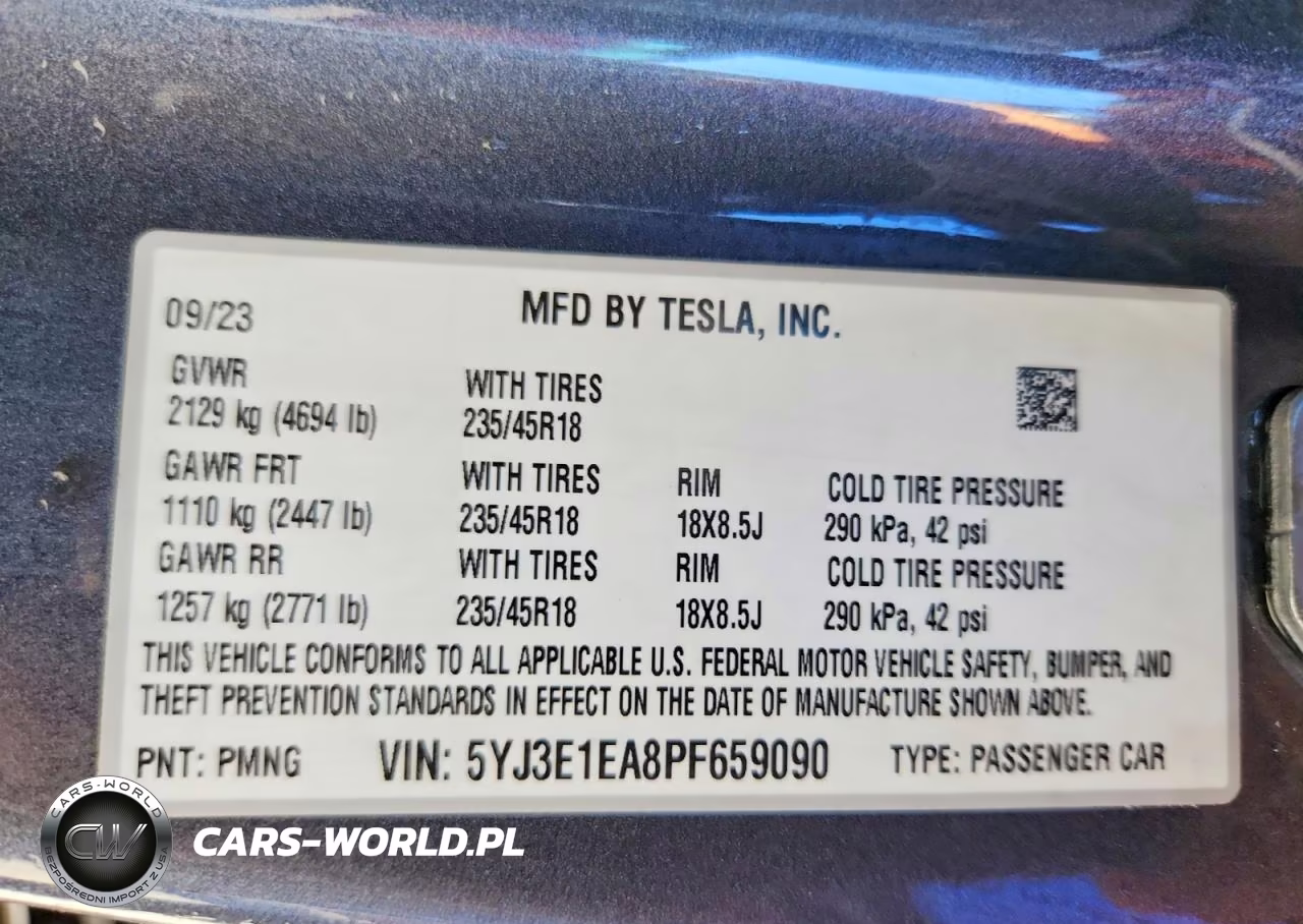 2023 Tesla Model 3 VIN:5YJ3E1EA8PF659090 - 12