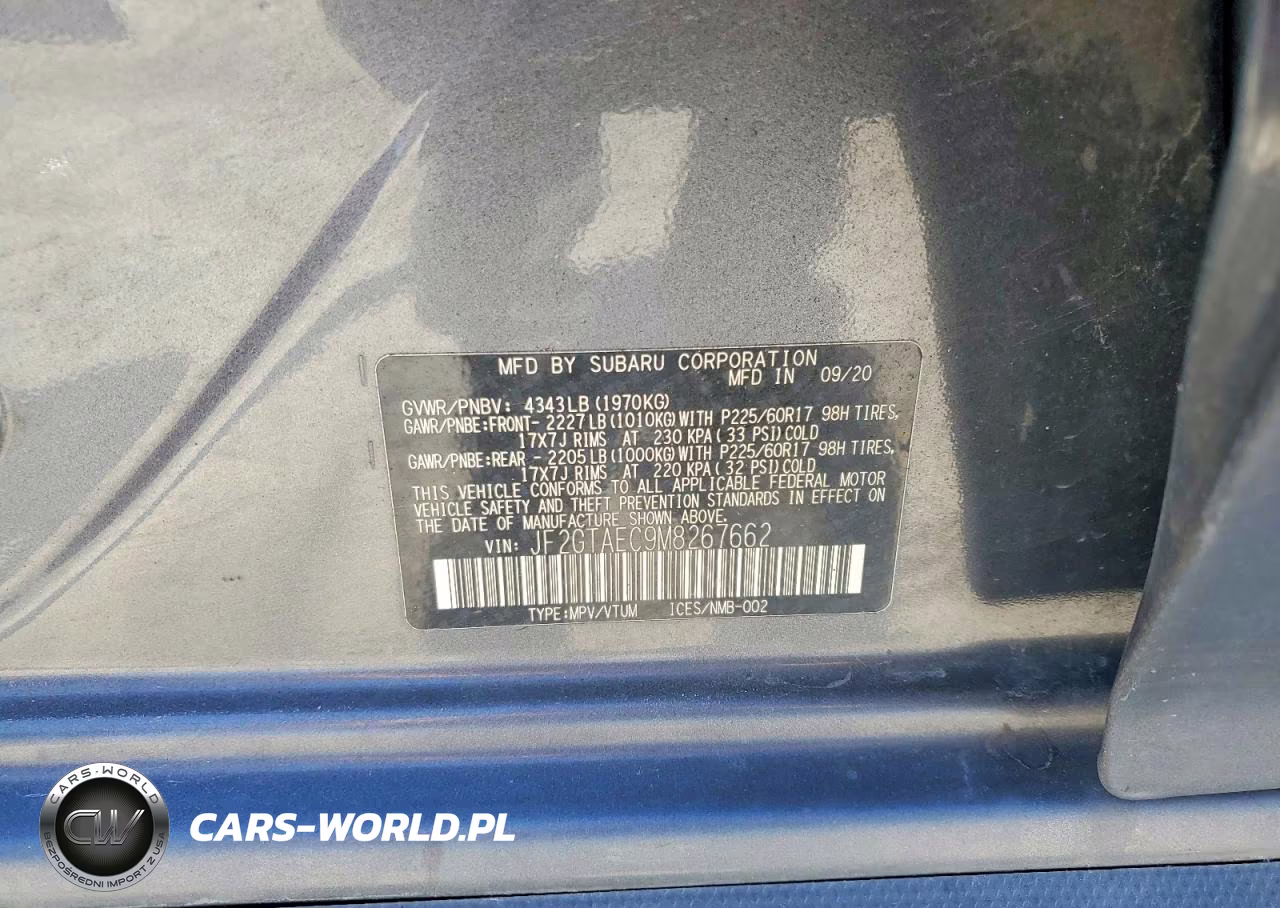 2021 Subaru Crosstrek Premium VIN:JF2GTAEC9M8267662 - 12